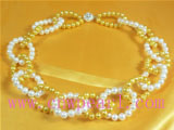 6-7mm double annular pearl jewelry necklace